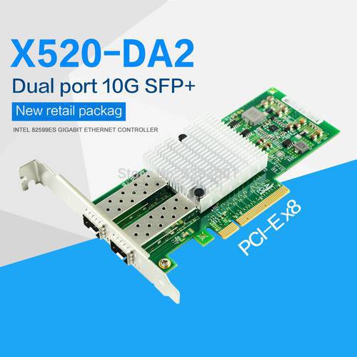 FANMI X520-DA2 10GBase PCI Express x8 82599ES Chip Dual Port Ethernet Network Adapter E10G42BTDA,SFP not included