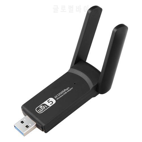 RTL8812 Wireless Dual Band 2.4G 5.8G WiFi Ethernet Adapter 1200Mbps Network Card with Dual Antenna USB3.0 Receiver for Computer