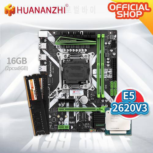HUANANZHI 8M F LGA 2011-3 Motherboard with Intel XEON E5 2620 V3 with 1*8G DDR4 NON-ECC memory combo kit set