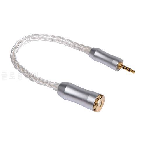 2.5/3.5mm to 4.4mm Balanced Audio Adapter Male Conversion Cable Earphone 8 Core 6N Silver Plating Single Crystal Copper Cable