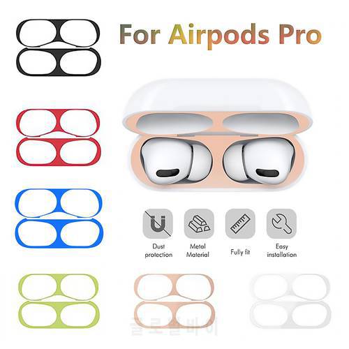 Hot Selling Electroplate Film Sticker Dust-proof Metal Protective Cover Case Headphones Accessories for AirPods Pro