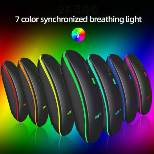 Silent Bluetooth 5.1 Dual Mode Charging Wireless Mouse Silent 2.4G Mouse 500mAh Rechargeable Mouse For Office Games