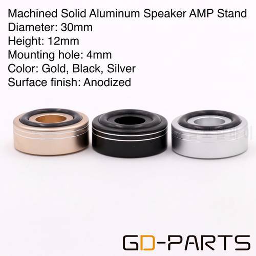 30mm*12mm Machined Full Aluminum Speaker AMP Isolation Foot Spike Floor Base Pad Stand Cone Damp For Hifi Audio CD Radio DAC 1PC