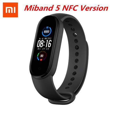 Xiaomi Mi Band 5 NFC Version Smart Bracelet AMOLED Screen Miband 5 Smartband Fitness Traker Bluetooth Heart Rate Smart Band