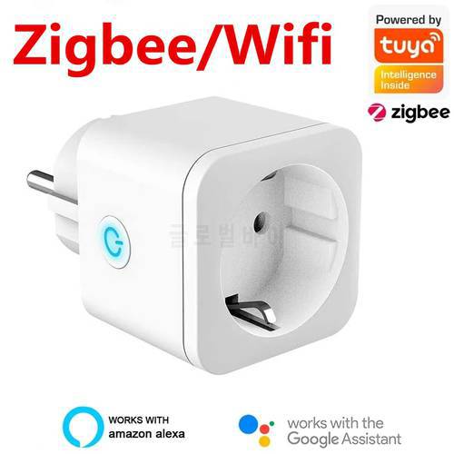 Smart Plug WiFi / Zigbee Socket EU 16A Power Monitor Timing Function Tuya SmartLife APP Control Work With Alexa Google Assistant