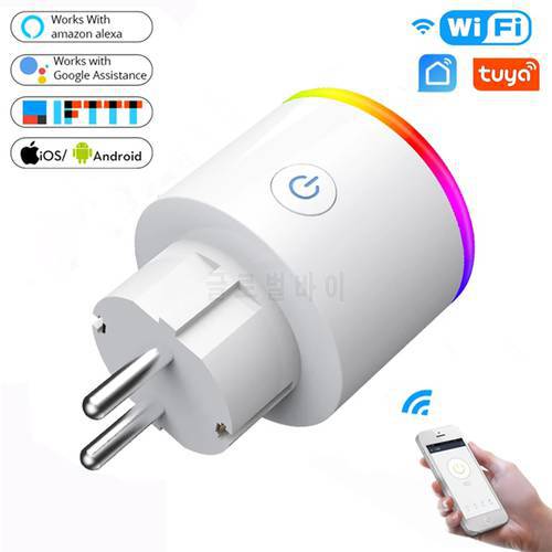 WiFi Smart Plug 16A EU Adaptor LED Wireless Remote Voice Control Power Energy Monitor Outlet Timer Socket for Alexa Google Home