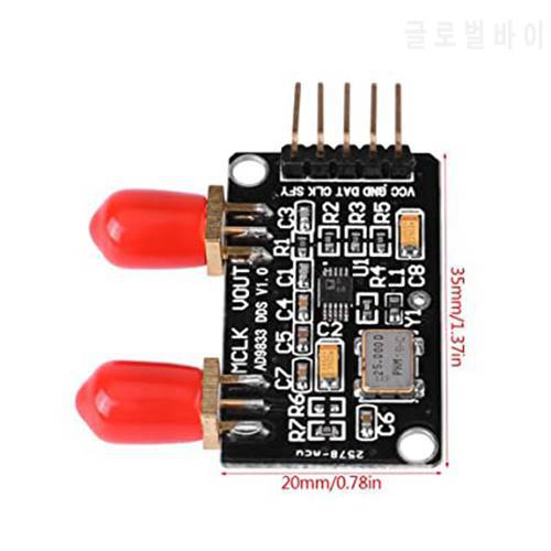AD9833 DDS Signal Generator Module 0 MHz to 12.5 MHz Square/Triangle/Sine Wave Power 2.3V to 5.5V