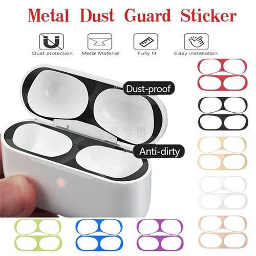 Metal Dust Guard Sticker Case for Apple Airpods Pro Earphone Cover for Airpods 2 1 Air Pods Headphone Charging Box Accessories