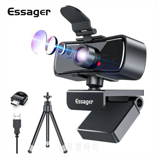 Essager C3 1080P Webcam 2K Full HD Web Camera For PC Computer Laptop USB Web Cam With Microphone Autofocus WebCamera For Youtube