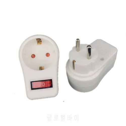 European Type Conversion Plug With Switch Neon Indicator 16A Travel Plugs 1 TO 1 Way EU Standard Power Adapter Socket