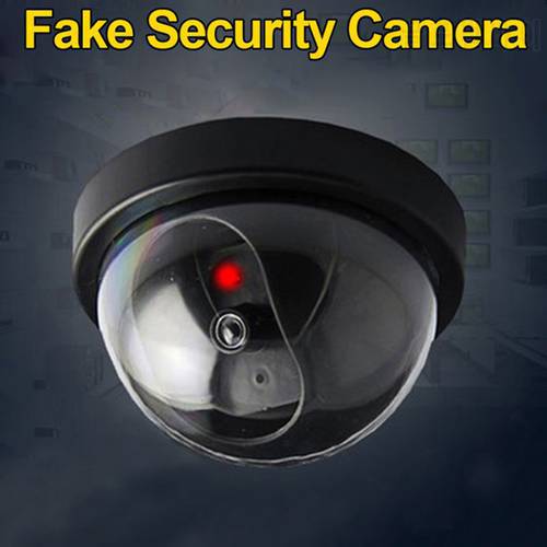 Dummy Plastic Smart Indoor/Outdoor Dummy Surveillance Camera Home Dome Fake CCTV Security Camera with Flashing Red LED Lights