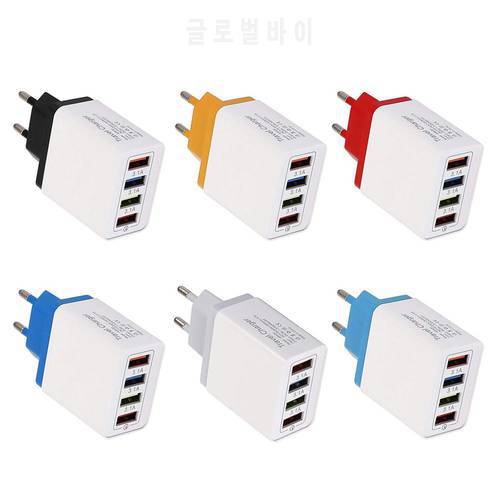 Hot Sale Chargers Skillful Manufacture 4 USB Travel Wall Charger 3A Mobile Phone Fast Charging Charger EU Plug Adapter
