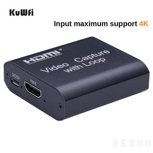 KuWFi HD-MI Video Capture with Loop out USB2.0 Card Grabber Streaming Live Broadcast Video Recording