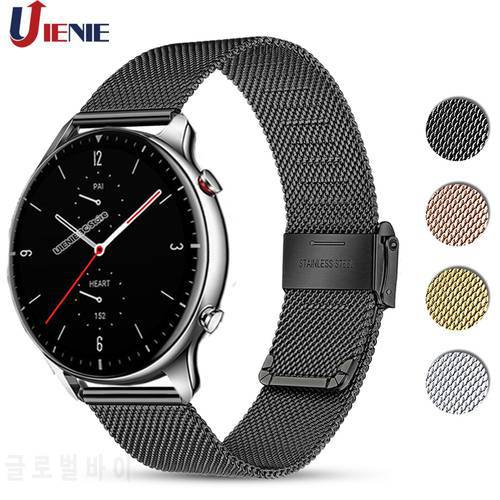 For gtr2 Milanese Watchband Strap for Xiaomi Huami Amazfit Gtr 2/GTR 47mm/Stratos 3 2 Bracelet Band Replacement Wristband Correa