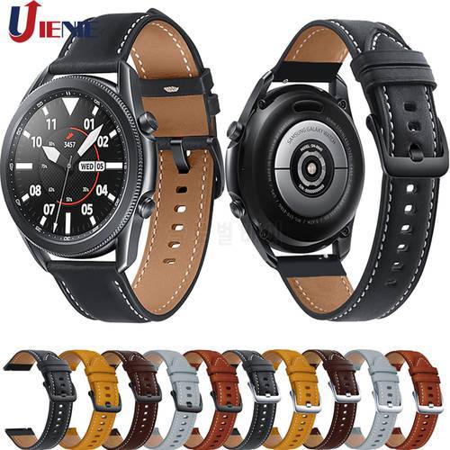 Leather Watch Band Strap for Samsung Galaxy Watch 3 45mm/ Gear S3/ 46mm Watchband 22mm Sport Bracelet gt 2 2e Pro 46mm Wristband
