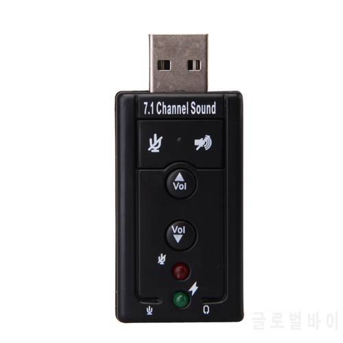 USB bus-powered sound card External 7.1 Channel CH Virtual Audio Sound Card Adapter For PC desktop notebook