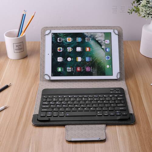 Classic Texture Multi-functional Practical Wireless Bluetooth Keyboard for 9 10 inch Tablet PU Leather Case Cover Stand 2022 New