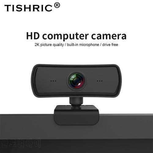 TISHRIC 1080P Webcam 2K HD Web Cam 400W Pixels Web Camera With Microphone Autofocus Camera For Computer Live Online Teaching