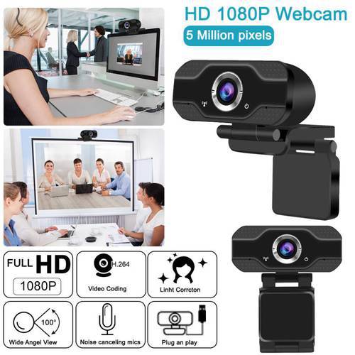 1080P Autofocus Webcam HD USB Computer Camera Built-In Microphone For Online Studying Live Broadcast Video Calling Conference