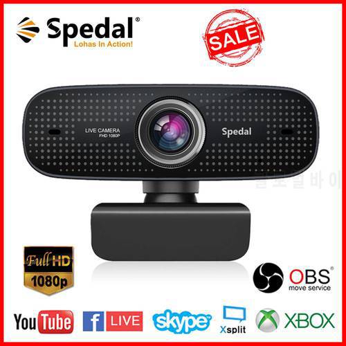 Spedal C922 1080P Full HD Webcam with Noise Reduction Mic Built-in Microphone Camera Streaming For Computer Laptop Live