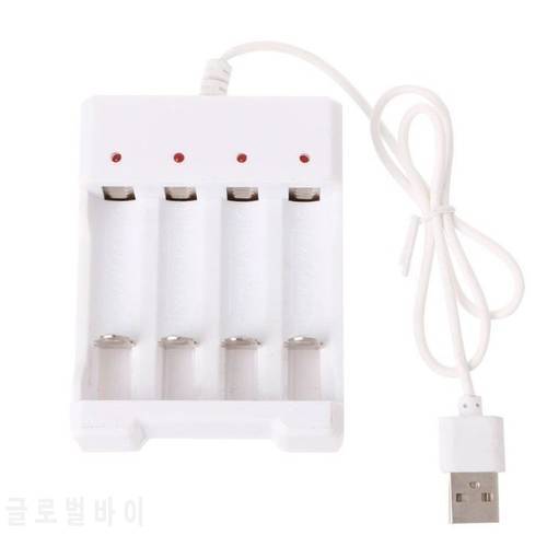 Battery Charging Station USB Output 4 Slots Fast Charging Battery Charger Short Circuit Protection AAA /AA Rechargeable Battery