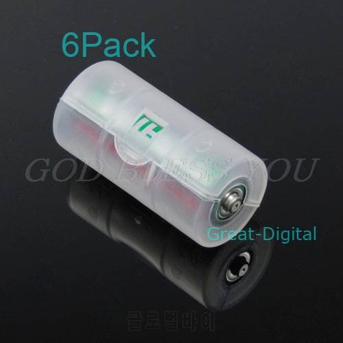6x AA to C Size Battery Converter Adaptor Adapter Case Shipping