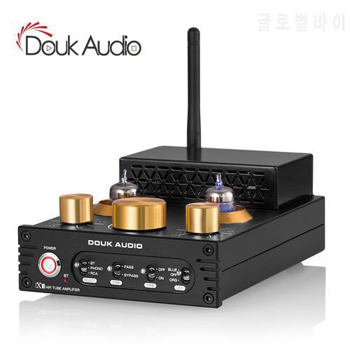 Douk Audio HiFi Vacuum Tube Amplifier Bluetooth 5.0 Receiver Valve MM Phono Turntable Amp Home Desktop Stereo Audio Amp 160Wx2