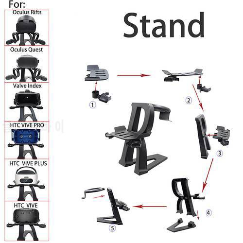 VR Stand Holder Storage Rack Set for Oculus Quest 2 VR Headset And Wireless Controller for Oculus Rift S for HTC VIVE Plus / Pro