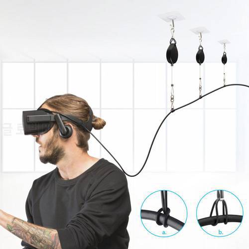Design Silent VR Cable Pulley System for HTC Vive/Vive Pro/Oculus Rifts/Sony PS/Windows VR/Valve index VR Cable Management