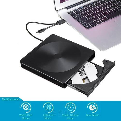 USB 3.0/Type-C Slim External DVD RW CD Writer Drive Burner Reader Player Optical Drives For Laptop PC