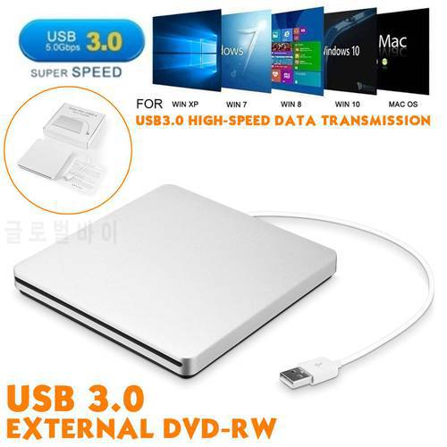 USB 3.0 Slim External DVD RW CD Writer Drive Burner Reader Player Optical Drives DVD Burner For Laptop PC