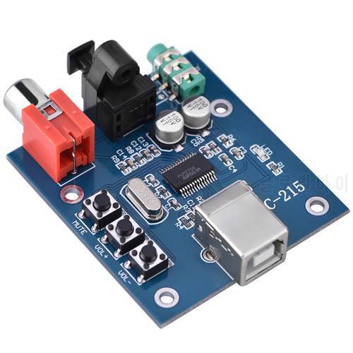 USB DAC to S/PDIF HiFi Sound Card Decoder Board 3.5mm Analog Output F/PC PCM2704 decoder board