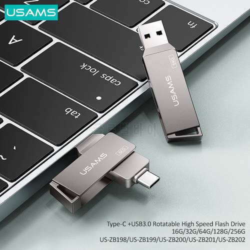 USAMS OTG 3 IN 1 Type-C+USB 3.0 High Speed Flash Drives Pendrive USB Key 16G 32GB 64GB 128GB 256G USB Flash Driver For Phone/Tab