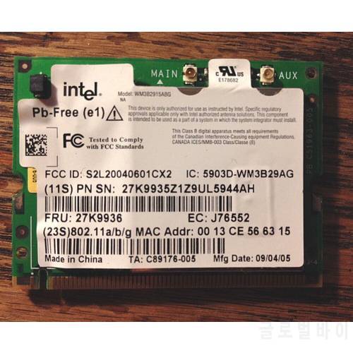 mini pci Card for Intel Pro 2915 B2915ABG Centrino Mini Pci 802.11 ibm lenovo thinkpad