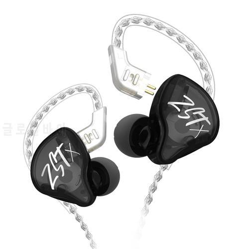 KZ ZST X 1BA+1DD In-Ear Earphones Hybrid Unit HIFI Bass Headset Sports DJ Earbud With Silver-plated Cable Earphones For ZSTX ZSN
