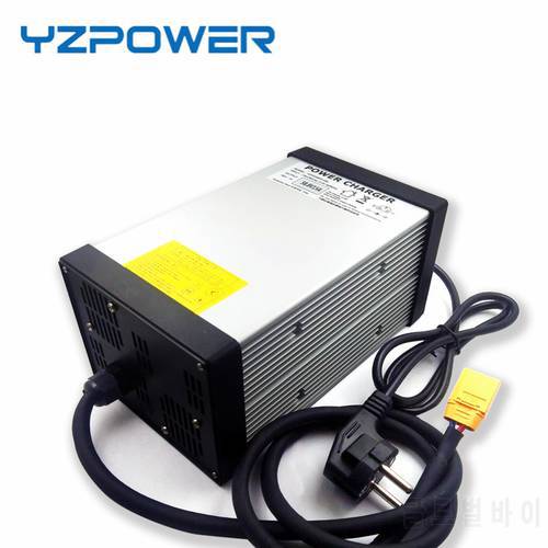 YZPOWER 29.2V 30A 2S Lifepo4 Battery Charger with Output Plug for Ebike Quick Charging Heat Dissipation with 4 Cooling Fans