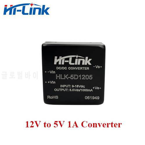 Free Ship 10pcs/lot 9-18V Input to 5V 1A output DC-DC converter isolated module HLK-5D1205