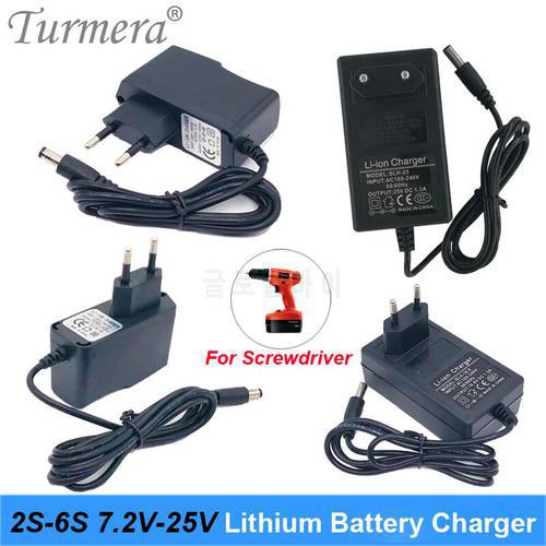 5.5MM*2.1MM for 2S 3S 4S 5S 6S Battery Pack for Screwdriver Battery8.4V 12.6V 16.8V 21V 25V 1A 2A 1.3A 18650 Battery Charger DC