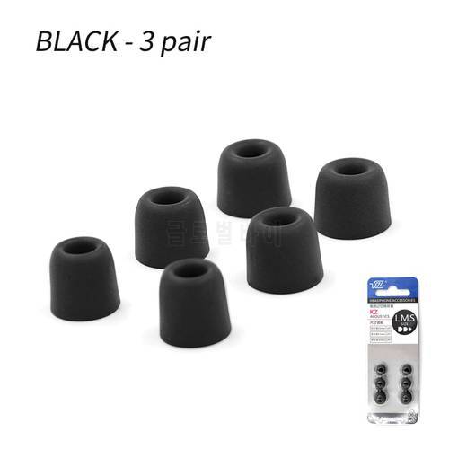 CCA Original 3Pair(6pcs) Noise Isolating Comfortble Memory Foam Ear Tips Ear Pads Earbuds For In Earphone Accessories KZ AS12