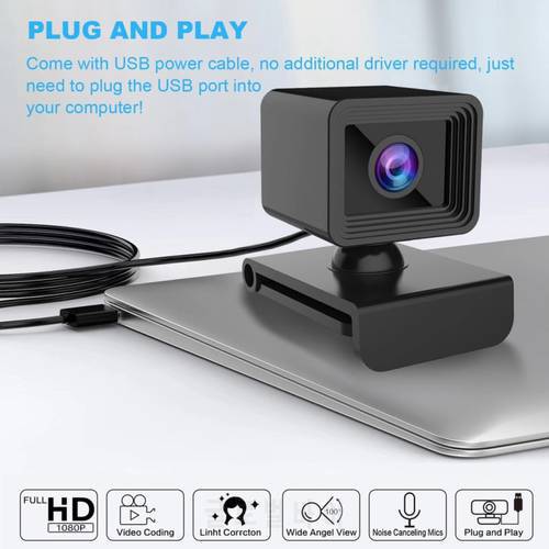 Webcam 1080P Full HD Web Camera Built-in Microphone Adjustable USB Plug Web Cam For Computer PC Laptop Desktop
