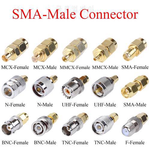 1Pcs RF Coaxial Connector SMA Male to BNC TNC MCX MMCX UHF N F Male Plug / Female Jack Adapter Use For TV Repeater Antenna