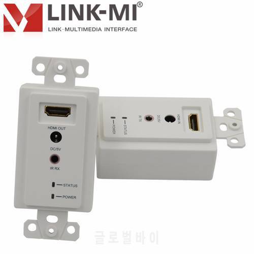 LINK-MI 60M Wallplate HDMI Extender over Single Cat5e/6 with IR 1080p 3D Video for North America Standard Wallplate