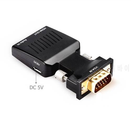 LS VGA Male to HDMI Female Converter with Audio Adapter Cables 720/1080P for HDTV Monitor Projector PC Laptop TV-Box PS 3 4
