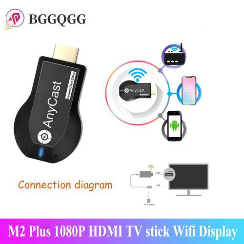 BGGQGG M2 Plus 1080P HDMI TV Stick Wifi Display TV Dongle Receiver Anycast DLNA Share Screen for IOS Android Miracast Airplay