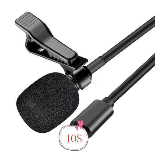 Mini Microphone For iPhone 7 8 Plus X XS Max 11 Pro XR Condenser Studio Professional Live Streaming Audio Lapel Lavalier