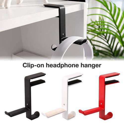 Universal Headphone Hanger Desk Table Edge Mount Holder Stand Metal Bracket Soft PU Cushion Headset Stand Headphone Storage Rack