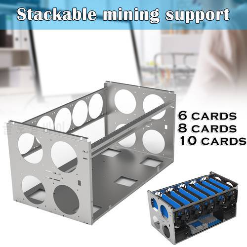 Stackable Open Mining Rig Frame Mining ETH/ETC/ZEC Ether Accessories Toolsfor 6/8/10/12 GPU Crypto Coin Bitcoin Rack Only New