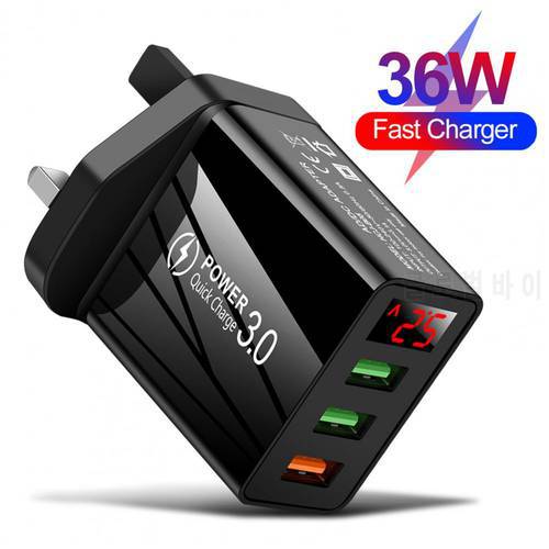 Mini 3 USB Ports QC 3.0 3A Fast Charging Quick Charger Adapter EU/UK/US Plug