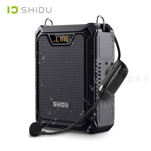 SHIDU 30W Portable Voice Amplifier with Wireless Microphone For Teachers IPX6 Waterproof Bluetooth5.0 Speaker 5000mAh Power Bank