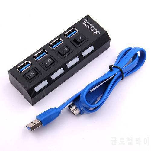 USB Hub 4 Ports USB 3.0 Splitter Super Speed 5Gbps Multi Hub With on/off Switch for Computer PC Laptop Mac OS Accessories